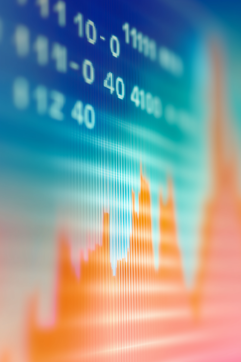 Abstract data visualisation showing bar and line metrics